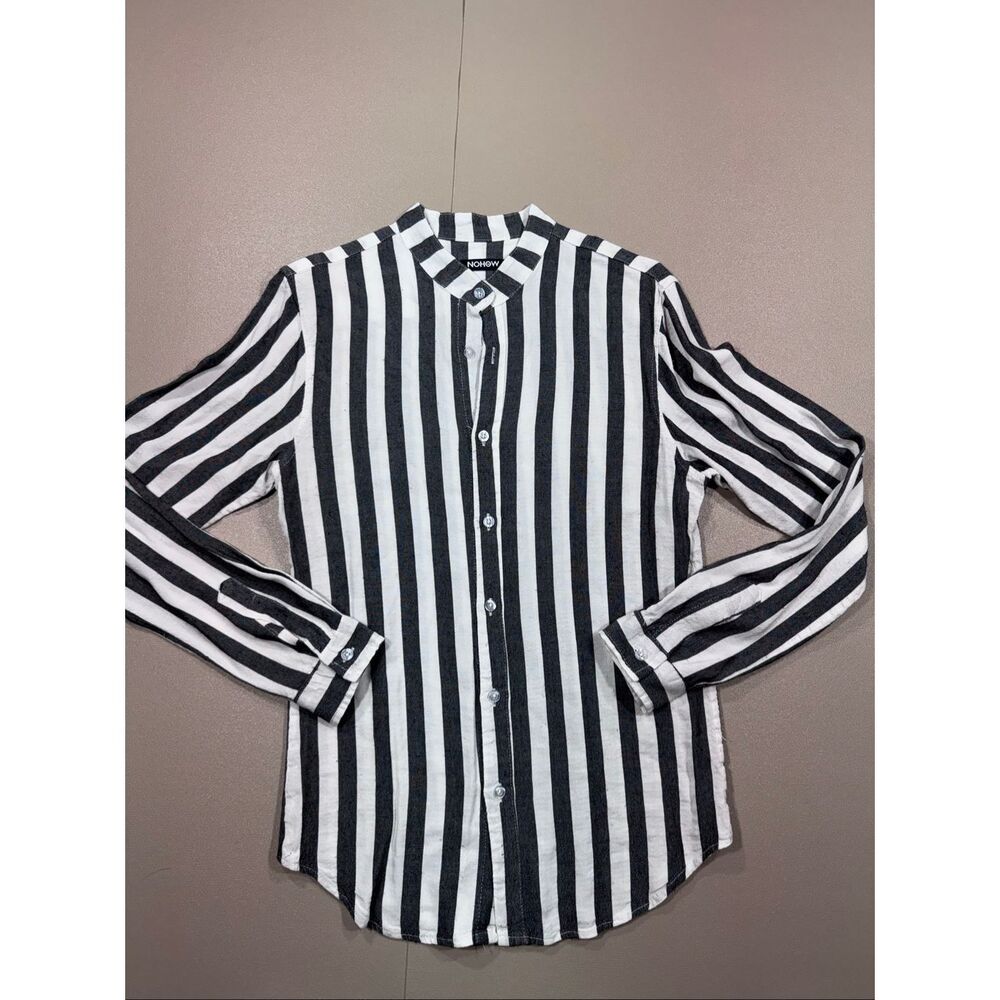 NoHow 100% Linen Made in Italy Striped Button Down  *note